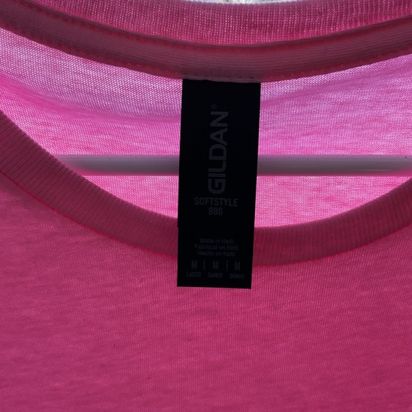 Gildan Softstyle Bright Pink Tee - Picture 2 of 3